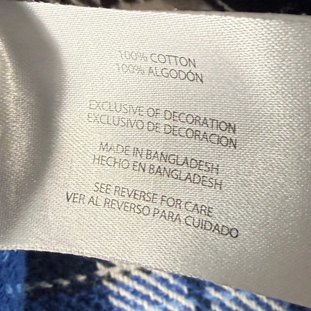Orvis Mens Blue Cream Plaid Flannel Button Down Shirt Large 131251137013